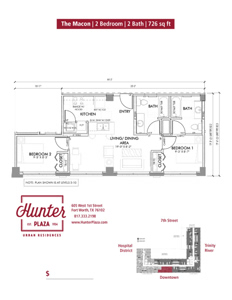 The Macon | 2 Bedroom | 2 Bath | 726 sq ft*